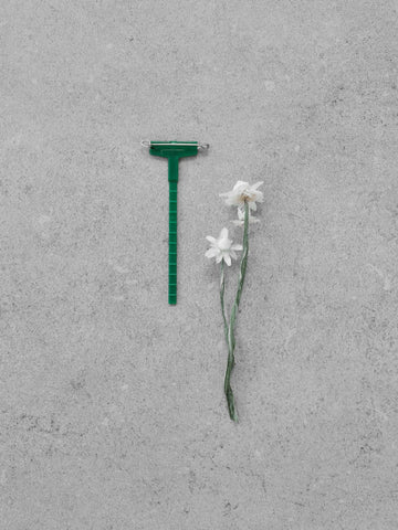 Blomsterbroche / brystbuketnål grøn plastik